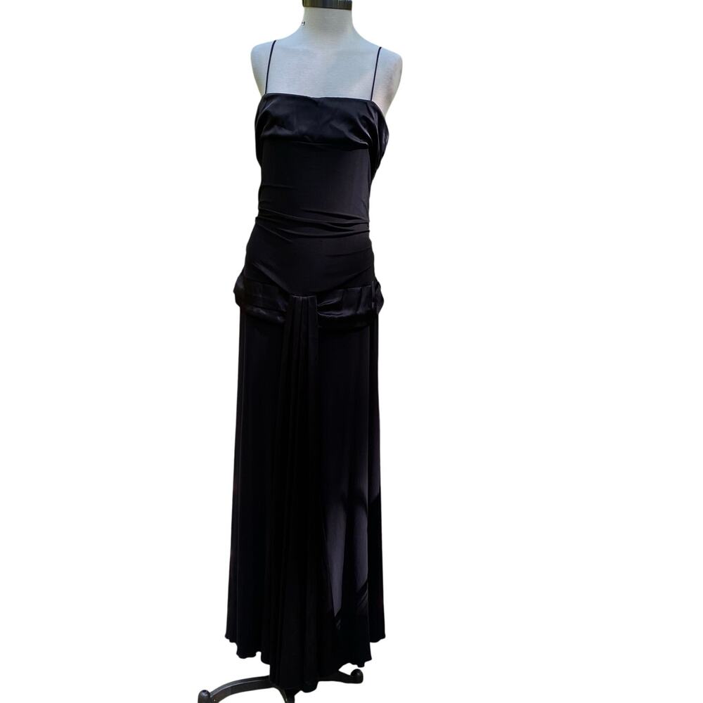 Vintage y2K Plus Size Prom Formal Black Dress Drop Waist Witchy 3X Stretch